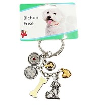 Bichon Frise Dog Keychain With Charms - Best In Show Love My Dog New - $9.60