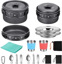 G4Free 21-Piece Camping Cookware Mess Kit Non-Stick Lightweight, And Picnic. - £36.07 GBP