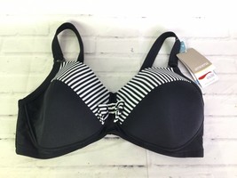 Amoena Faro SB Bikini Swim Top Bra Swimwear Black White Women&#39;s Size 12 D - £19.02 GBP