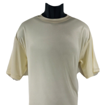 St. Patrick Men Cream T-shirt Dressy Crew Neck Corded Polyester Knit Siz... - £15.73 GBP