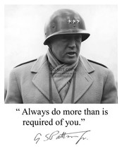 General George S. Patton &quot;Always Do More Than Is Required&quot; Quote 8X10 Photo - £6.63 GBP