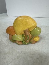 Vintage 60 70s Arnel&#39;s Pottery Ceramic Merry Mushroom Napkin Holder Orange Brown - £14.24 GBP