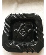 Large 6” Square Black Masonic Ashtray - $25.00