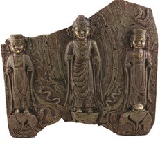 Buddha Cave Wall Relief Replica Buddhist Pilgrimage Bodhisattva Padmapani - $32.67