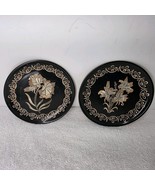Decorative Plates Black Copper Wall Hanging Japanese Floral Art Decor 5½&quot; - $22.27