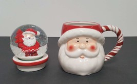 NEW RARE Home Essentials Christmas Santa Snow Globe Mug 17 oz Ceramic - $39.99
