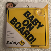 Safety 1st Baby On Board Sign Yellow Brand New In Package With Suction Cup - $9.49