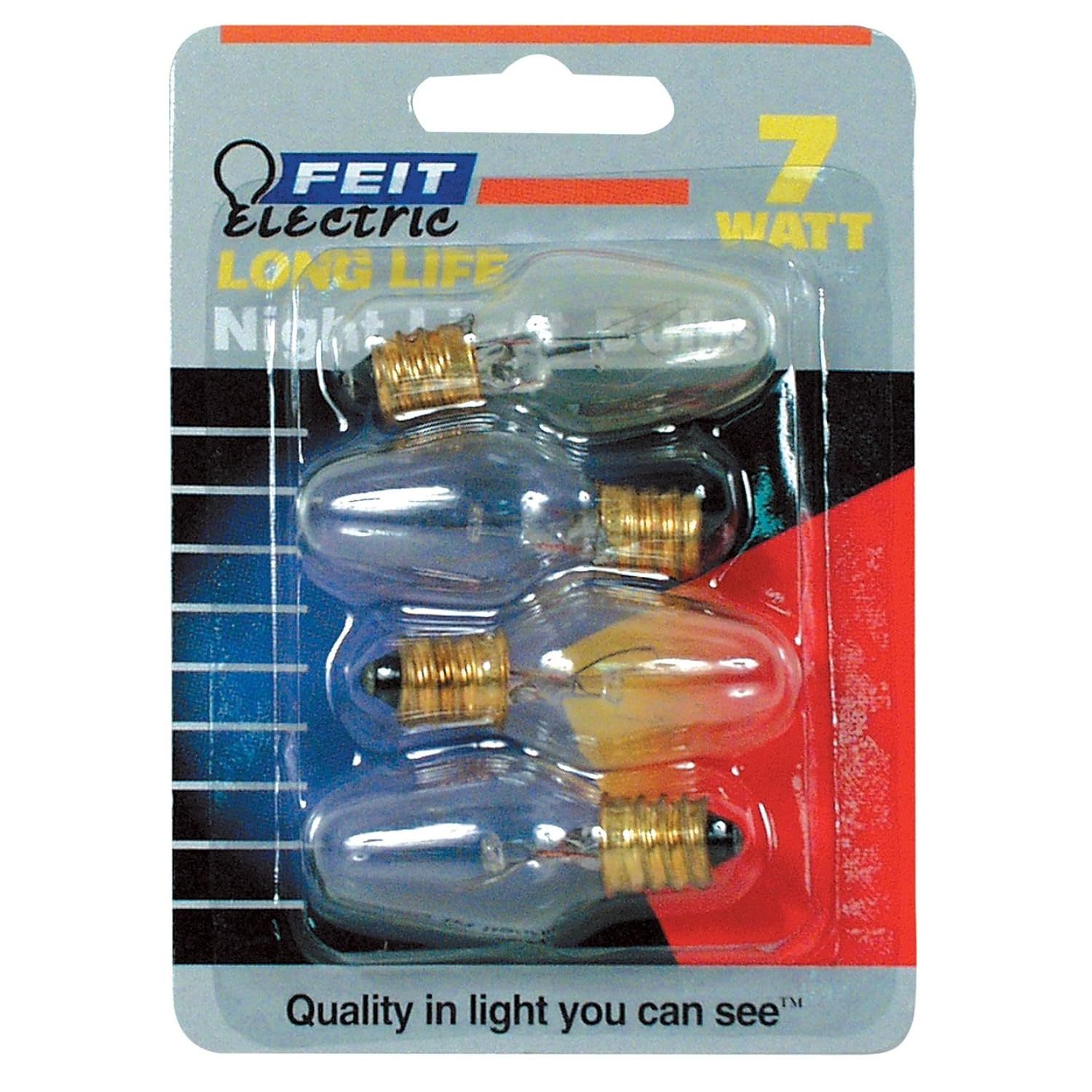 Feit Electric BP7C7/4 7-Watt Clear Night Light Bulb, 4 Pack - $18.99