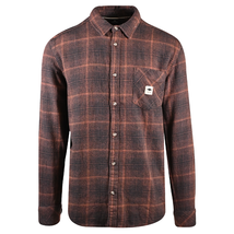 Rip Curl Men&#39;s Shirt Burnt Orange Black Plaid Long Sleeve Woven (S10) - £26.41 GBP