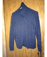 St. John&#39;s Bay Petite Chunky Knit Blue Sweater Full Zip Women&#39;s Size X-L... - £10.25 GBP