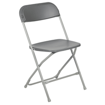 Premium Grey Plastic Folding Chair with 650 lb. Capacity - $60.38