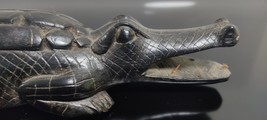 Old Antique African Carved Black Hard Heavy Wood  Crocodile Alligator Rare - £51.18 GBP