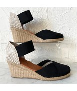 Andre Assous Anouka Espadrille Wedge Sandals Black/Natural Jute - Women&#39;... - $66.45