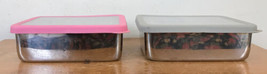 Set Pair 2 Pottery Barn Kids Pink Gray Divided Food Storage Containers - £790.95 GBP