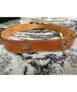 Silver Creek Collection Brown Leather Belt 38 USA Made Vintage Animal Ac... - $651.00 MXN