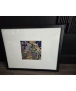 Vintage Painting On Silk Thai Asian Warrior Colorful Print Framed LARGE - $462.61 MXN