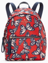 Kate Spade Chelsea Nylon Medium Backpack Red Black Butterflies KB591 NWT $299 FS - £93.95 GBP