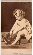 Antique 1800s Papa&#39;s Boots Victorian Trade Card - £11.63 GBP