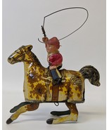 Vintage 1925 MARX Tin Lithographed &amp; Celluloid RIDE &#39;EM COWBOY Wind-up Toy - £361.92 GBP