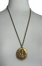 Vintage BMPL British Museum Gold Tone Queen Elizabeth Replica Pendant Ne... - $38.61