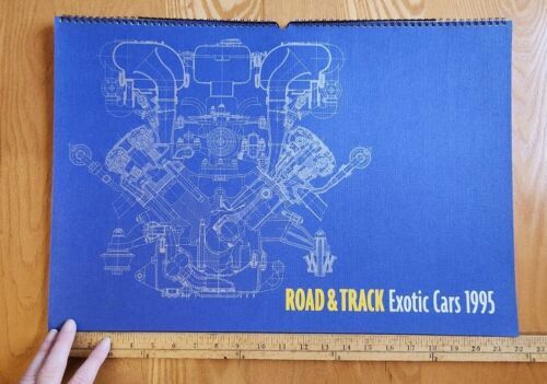 ROAD &amp; TRACK Calendar Vintage 1995 Large Format 22&quot; W x 15&quot; T Wire Bound... - $100.83