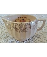 USA Vintage Creamer Antique 22K Gold Floral Franklinware Tan Floral 57x264 - $24.00