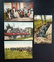 FOUR Antique 1910s Postcards WW1 WORLD WAR I FIGHTING Clean &amp; Unused TRE... - £7.19 GBP