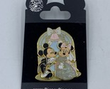 Disney Parks Mickey Mouse Minnie Wedding Enamel Pin Arch Bells On Card SM - $19.95