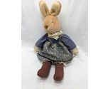 Vintage Handmade Bunny Rabbit Floral Country Dress Plush Doll 18&quot; - $42.76