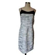 New W By Worth Optic White and Black Striated Jacquard &amp; Lace Slip Dress... - $99.00