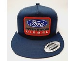 Ford Diesel Flat Bill Trucker Cap Embroidered Patch Mesh Snapback Blue &amp;... - £21.91 GBP