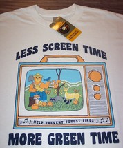Smokey The Bear Less Screen Time More Green Time T-Shirt Mens Medium 80&#39;s New - £15.59 GBP