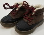 GN) OshKosh B’Gosh Bandit Duck Boots Sneaker Boys Size 6 Brown Black Fau... - $14.84
