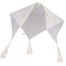 Baar and Beards Shawl Wrap with Tassels Ivory Woven Polyester India - £11.86 GBP