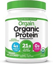 Orgain Organic Unflavored Vegan Protein Powder, Natural Unsweetened - 21g Plant  - £43.14 GBP