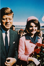 John F. Kennedy with Jacqueline Kennedy in Dallas 1963 at airport 18x24 ... - £19.10 GBP