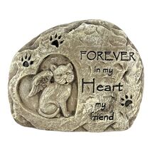 Cat “Forever in my Heart My Friend” Cement Memorial Garden Stone 4.5 Inch - $29.98