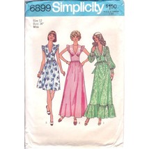 Vintage Sewing PATTERN Simplicity 6899, Misses 1975 Dress in Two Lengths... - $30.96