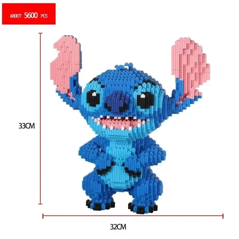 2024 New 33cm Disney Building Blocks Anime Stitch Large Size Cute Educational -1 - $21.35