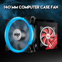 Aigo Red Halo LED 140mm PC Computer Case Cooling Ring Clear Quite Fan Co... - £17.29 GBP