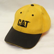 Black Yellow CAT Caterpillar Logo  StrapBack Baseball Cap Hat - £13.78 GBP