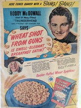 RODDY MCDOWALL 1945 Quaker Oats Puffed Wheat Sparkies Print Ad Cincinnati - £21.51 GBP
