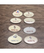 Vintage Lot of 8 Disney Cast Member NANCYE Name Tags Magnet KG JD - $27.06 CAD