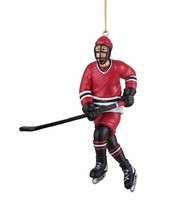 Gallerie Ii 5&quot; Hand Painted Resin Hockey Player Sports Theme Christmas Ornament - £12.69 GBP