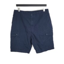 Nautica Cargo Pocket Flat Front Shorts Sz 34 Navy Blue 8.5&quot; Inseam - £16.53 GBP