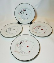 American Atelier Casino Royale Dessert or Snack Plates 4 Designs Poker Cards - £15.56 GBP