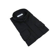 Mens CEREMONIA Pastor Shirt 100% Cotton Turkey Banded Collar #stn 15 hyk black image 6