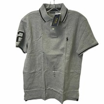 Polo Ralph Lauren Mens Custom Slim Fit Mesh Striped Collar Polo Shirt Si... - $43.54