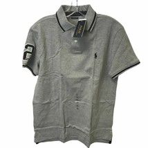 Polo Ralph Lauren Mens Custom Slim Fit Mesh Striped Collar Polo Shirt Size S - £34.79 GBP