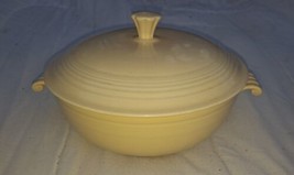 Vintage FiestaWare Yellow Covered Vegetable Pedestal Bowl Casserole 1936... - $42.06